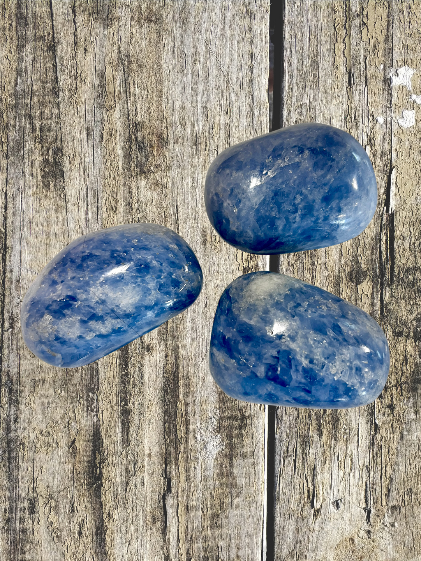 Blue Calcite Palm Stones