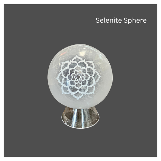 Selenite Lotus Sphere